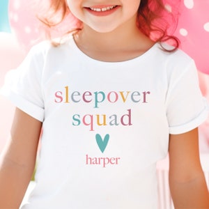Personalized Girls Sleepover Shirt: Birthday Slumber Party Tee
