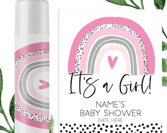 Boho Rainbow Lip Balm Favors: Girl Baby Shower, Personalized Labels