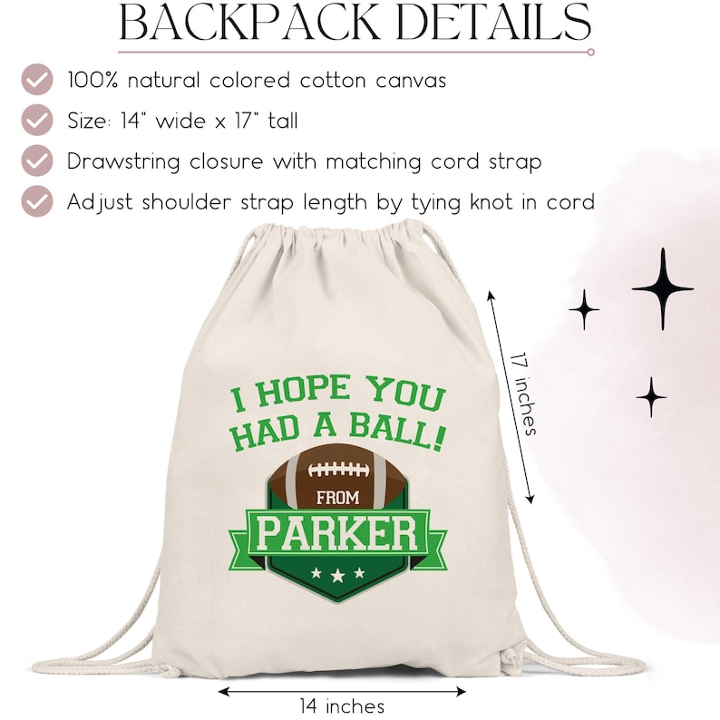 Personalized Football Party Favor Bags | Boys Sports Birthday Goodie Bags Bild 6