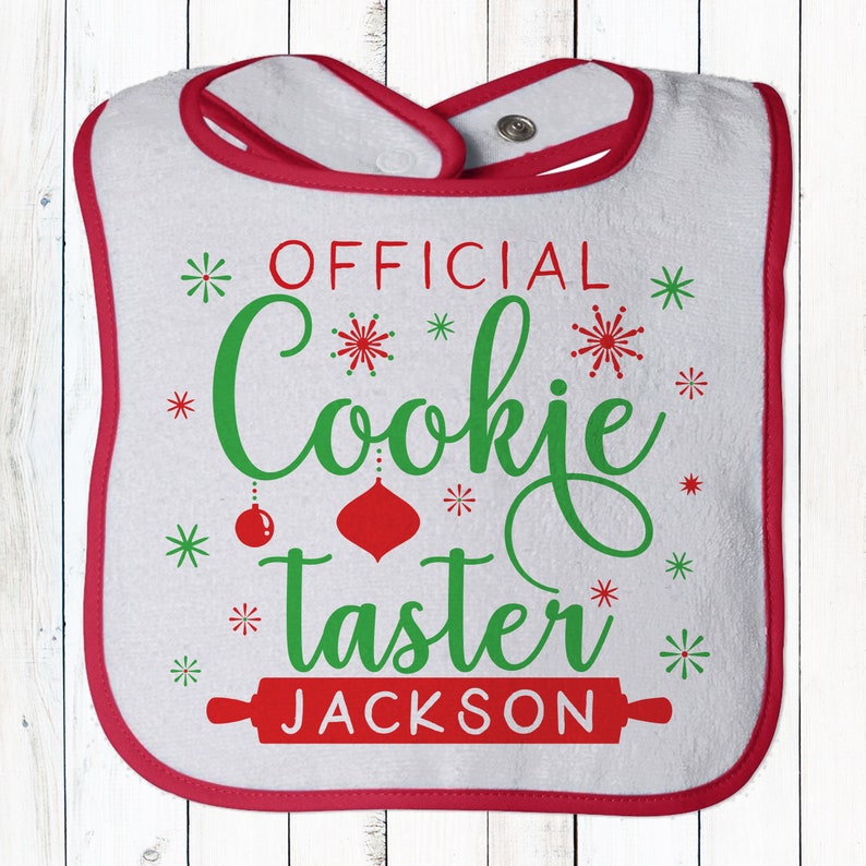 Cookie Crew Christmas Apron Set for Children and Adult Personalized Kids Aprons BABY BIB [One Size]