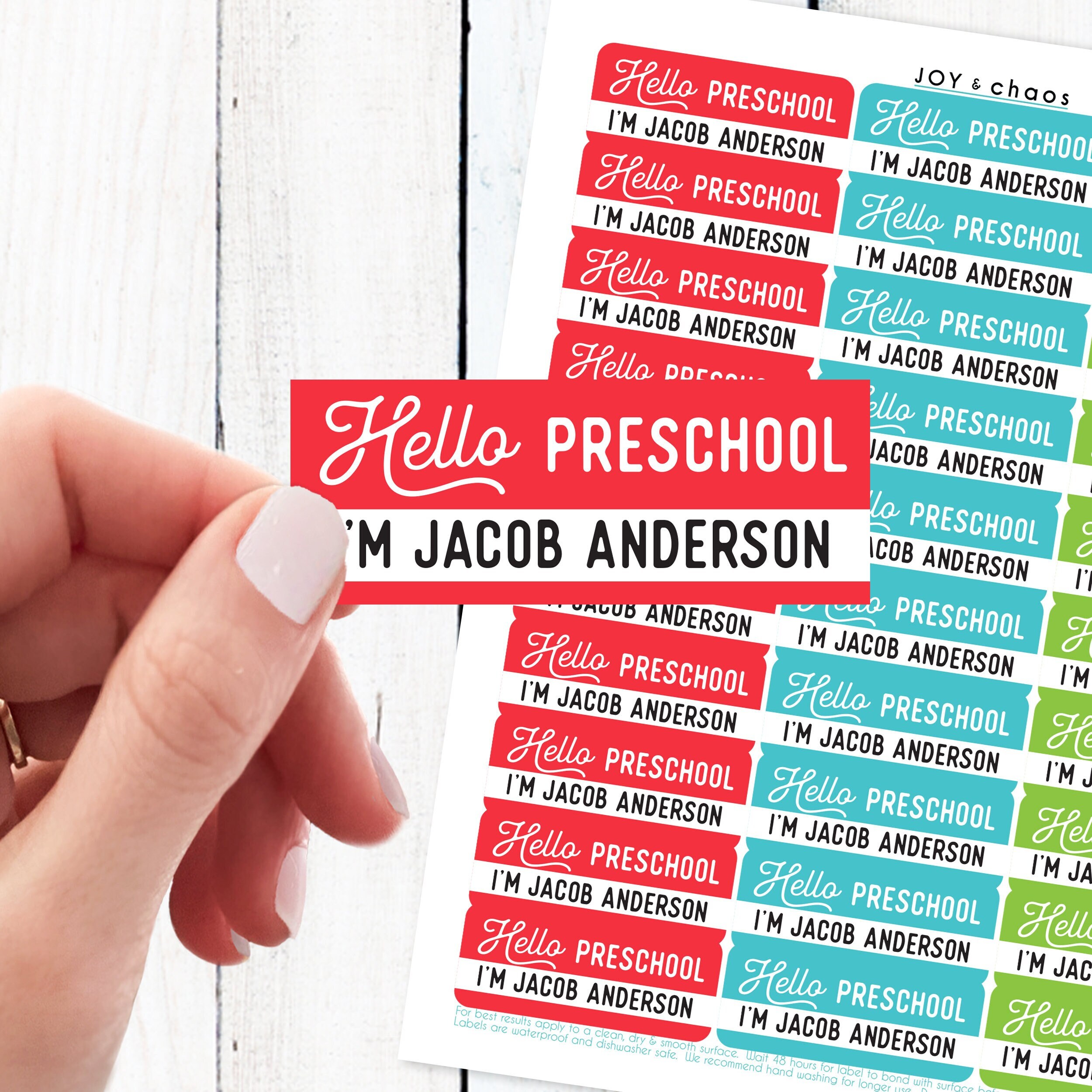 Custom Name Labels for Preschool Waterproof Name Stickers ...
