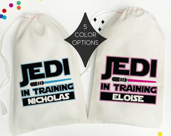 Personalized Jedi Party Favor Bag with Name | Space Adventure Kids Birthday Gift