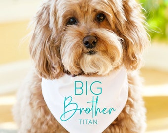 Pregnancy Announcement Dog Bandana - Big Brother Dog Bandana with Name - Custom Big Sister Dog Scarf - New Baby Reveal Photos with Dog