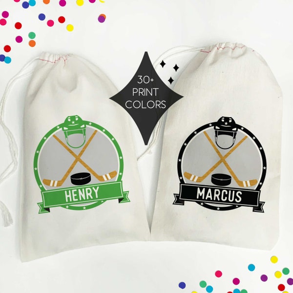 Custom Hockey Favor Bags    Hockey Birthday Party Favors   Boys Ice Hockey Gift Bags