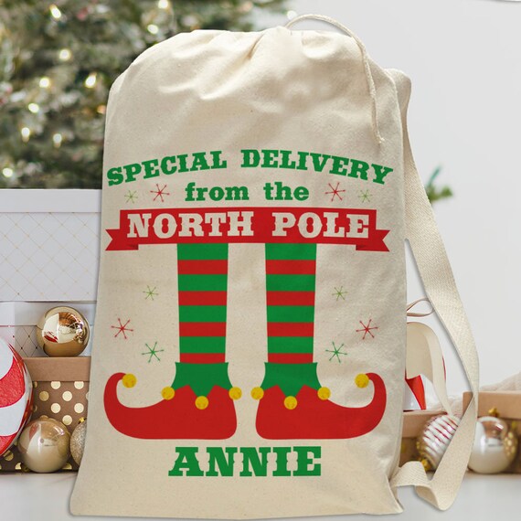 Santa Sack for Kids Special Delivery From North Pole Custom