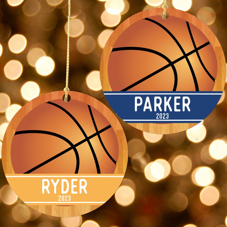 Personalized Basketball Christmas Ornament for Kids, Team Basketball