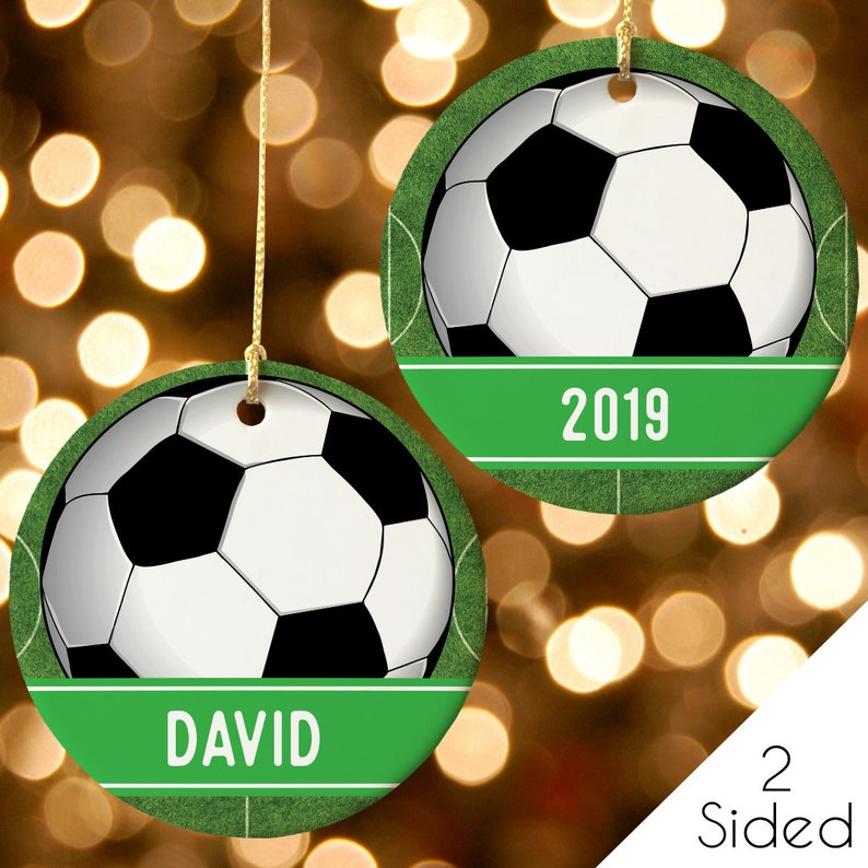 Soccer Christmas Ornament Custom Soccer Ball Gift Idea Etsy