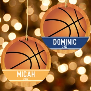 Basketball Christmas Ornament 2023 Keepsake Kids Basketball Ornament with Name Holiday Sports Gifts for Boys Team Coach Gift Idea image 2