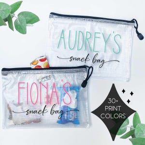Personalized Kids Snack Pouch: Reusable Travel Zipper Bag