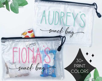 Personalized Kids Snack Pouch: Reusable Travel Zipper Bag