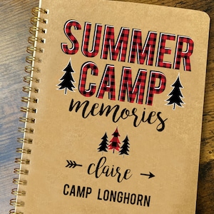Personalized Camp Journal: Red Plaid Summer Camp Memories Notebook