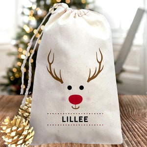 Christmas Gift Bag, Reindeer Gift Bag, Rudolph, Christmas Reindeer, Christmas Gift Wrap image 4