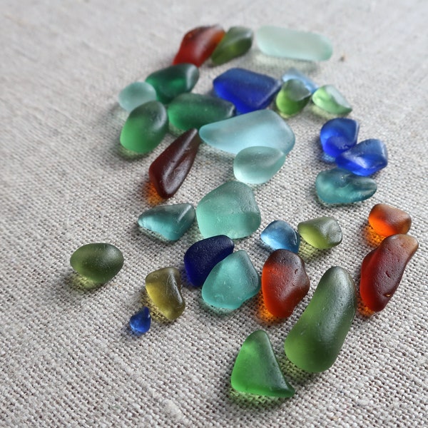 Vetro marino scozzese del Castello di Culzean, varietà di colori, oliato per gioielli, ideale per anelli delicati, bracciali