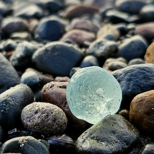 Sea glass codd marble from scotland, frosty, ideal for jewelry or collectors