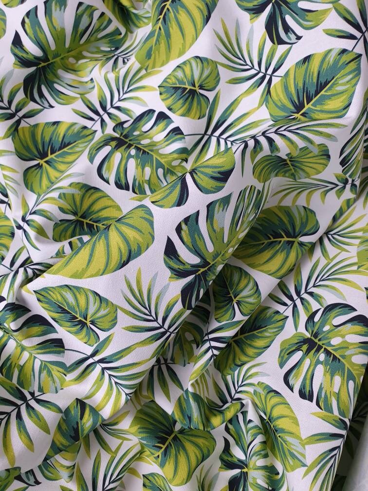 Monstera Leaves Cot Bed Sheet Tropical Nursery Bed Linen Etsy
