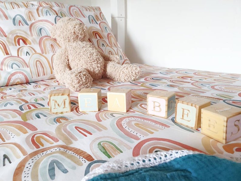 Watercolour Rainbow Teen Bedding Set Cot Bed Linen Single Etsy UK