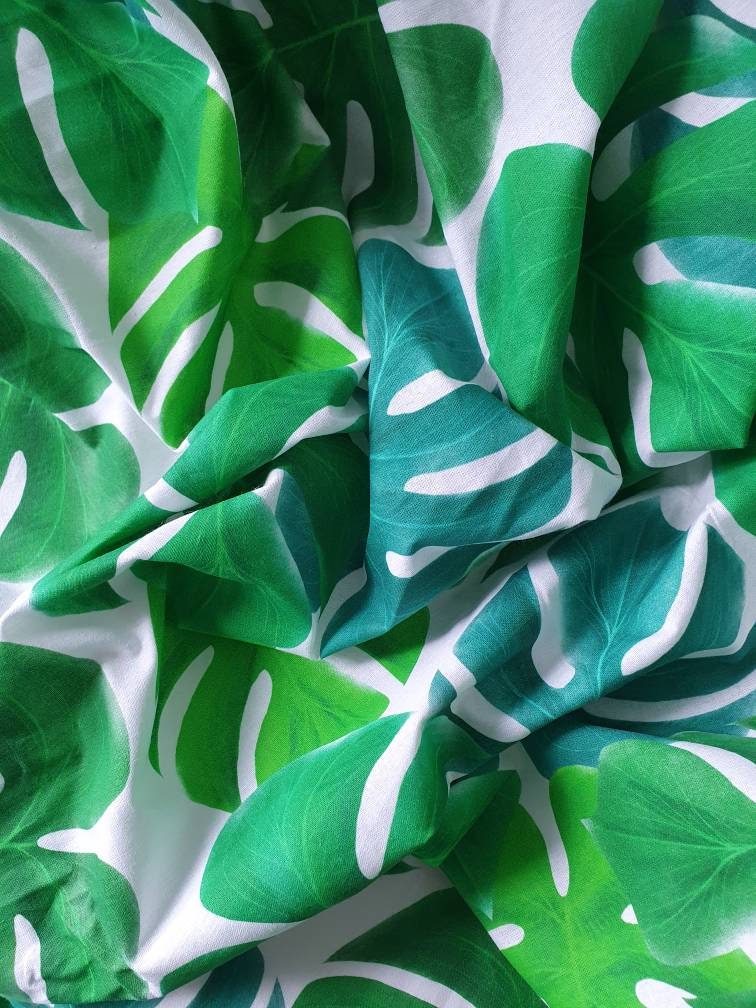 Monstera Leaves Cot Bed Sheet Tropical Nursery Bed Linen Etsy