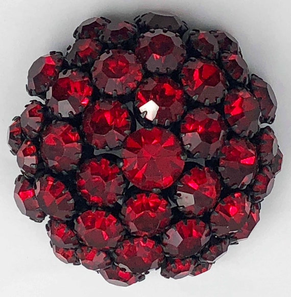 Vintage WARNER Red Rhinestone Set*Designer Signed*Aus… - Gem