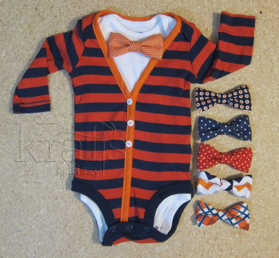 Items similar to CLEARANCE!!! Baby Boy Red/Navy Stripe with Orange ...