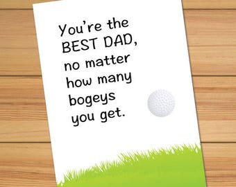 Father's Day Golf Funny Greeting Card - Printable - DIY - 5x7 - Etsy