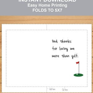Father's Day Golf Funny Greeting Card - Printable - DIY - 5x7 - Etsy