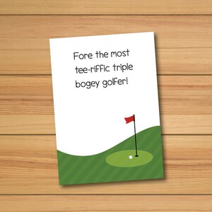 Tarjeta de felicitación imprimible instantánea del Día del Padre de Golf divertido - Triple Bogey Golfer