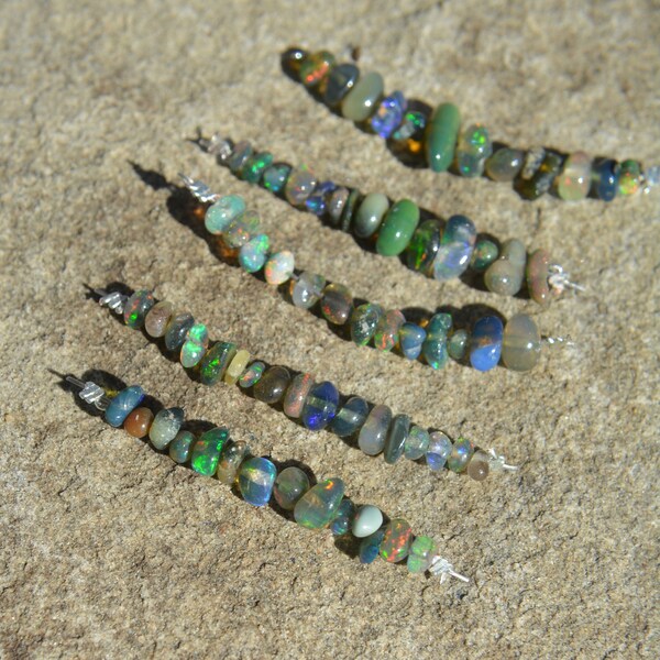 Multicolor Ethiopian Opal Irregular Tiny Nugget Strand