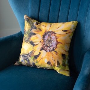 Almohada de girasol para patio almohada floral almohada de girasol almohada floral al aire libre arte girasol decoración hogar regalo de girasol para el hogar al aire libre