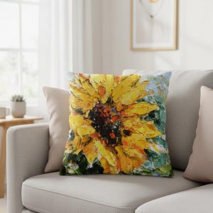 Sunflower Pillow Cover Patio Sunflower Decor Flower Pillow Outdoor Sunflower patio Cute Pillow Sunflower Art Gift Floral Mom Gift Pillow