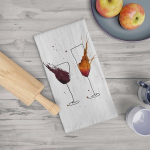 Wine Towel Gift Red Wine Tea Towel Wine Kitchen Towel Gift for Her Wine Lover Gift Christmas Wine Gift Kitchen Wine Gift Girlfriend