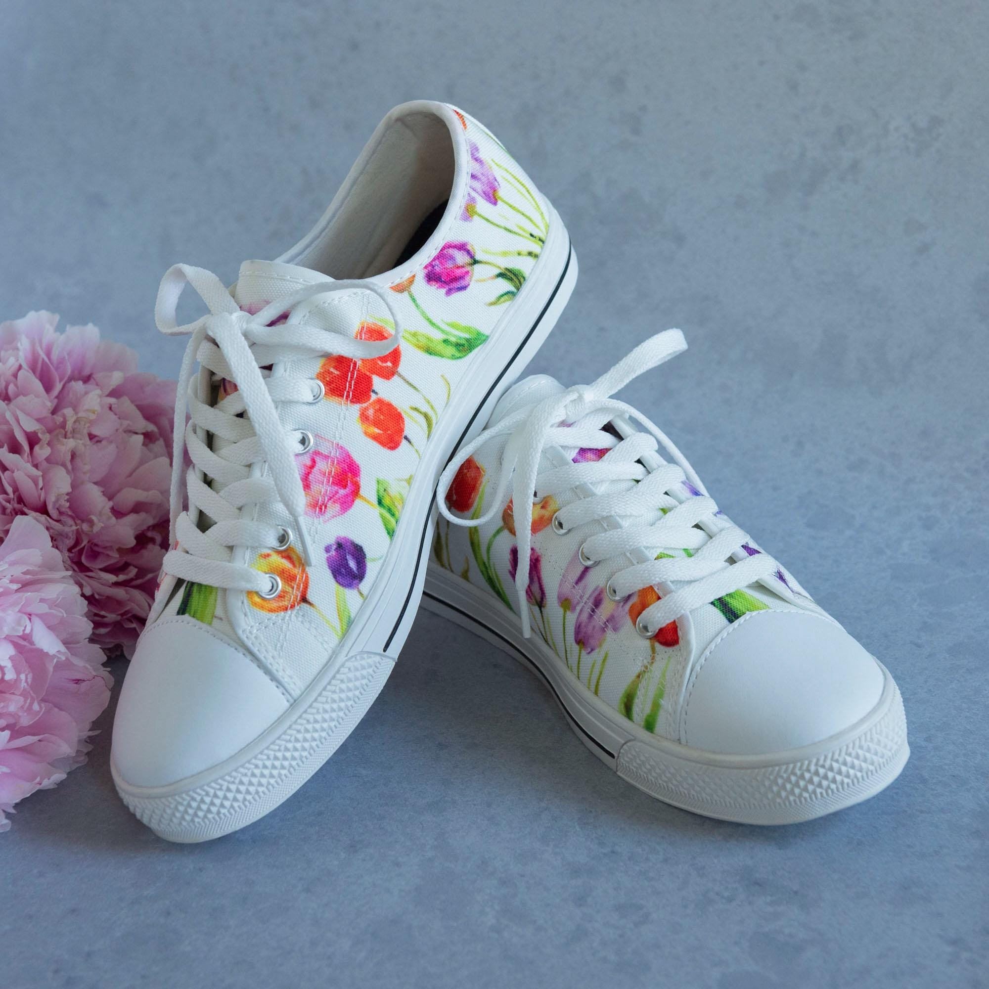Women Tulip Shoe Floral Sneaker Tulip Sneaker Womens Flower Fan