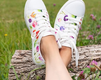 Women Tulip Shoe Floral Sneaker Tulip Sneaker Womens Flower Fan