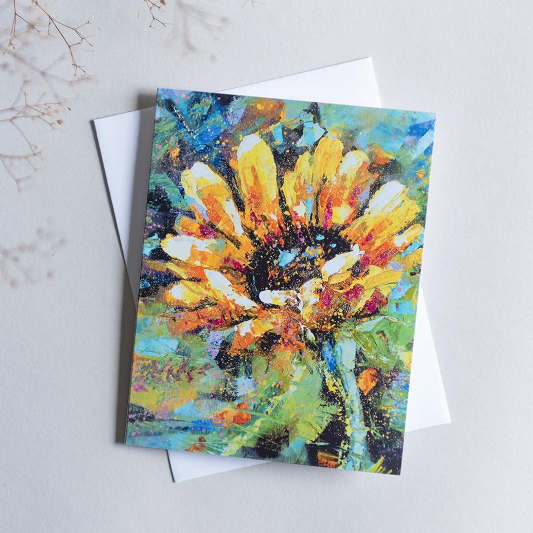 Sunflower Card Gift Sunflower Greeting Card for Lady Anniversary Card ...