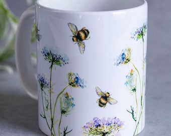 Bee Mug Ceramic Bee Ceramic Mug Bee Coffee Mug for Her Bumble Bee Mug Gift for Mothers Day Pollinator Gift Bumble bee Gift for Mom