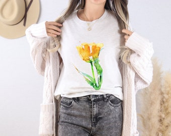 Chemise tulipe Tshirt fleur Tshirt tulipe Tshirt fête des tulipes Cadeau du jardinier pour elle Tshirt Jardin des tulipes pour elle Cadeau chemise florale Tulipe femme