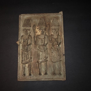 Vintage Benin Bronze Placque from the Kingdom of Benin Pre 18th Century