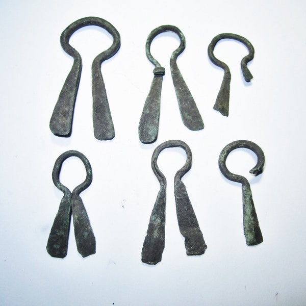 6 Viking Medieval Lake Lodago Bronze Fibula Brooch Relics Missing Pins and Some Damaged Unrestored Condition