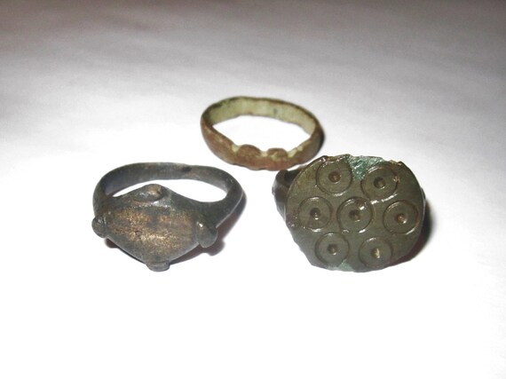 Viking Medieval Bronze Ring Set, Size 8 - Etsy Israel