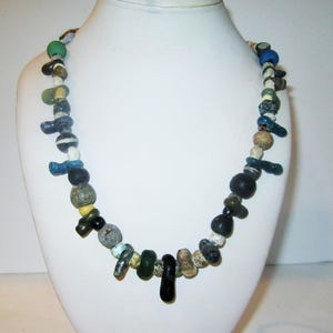 26 Inch Ancient Bead Necklace up to 1800 Years Old Glass and Stone - All Ancient Roman Period Beads