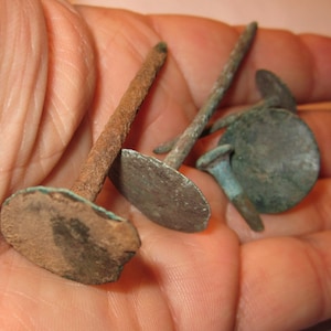 Lot Scythian Copper Alloy Pins with Flat Disc Heads from the Central Ukraine c 400BC
