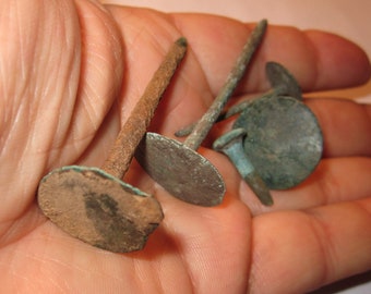 Lot Scythian Copper Alloy Pins with Flat Disc Heads from the Central Ukraine c 400BC