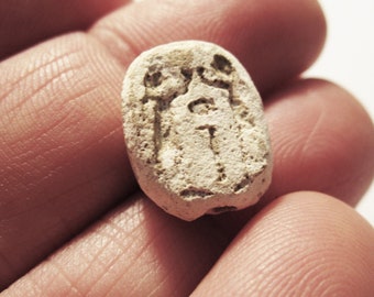Ancient Egyptian Scaraboid Bead Amulet Hieroglyphs Second Intermediate 1782-1570 BC - Authentic Egyptian Artifact