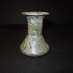 Roman Glass Unguentaria in Bulbous Vase Form 3 1/2 Inches Perfect Roman Empire 100 AD - 300 AD - Fabulous Condition!!!!
