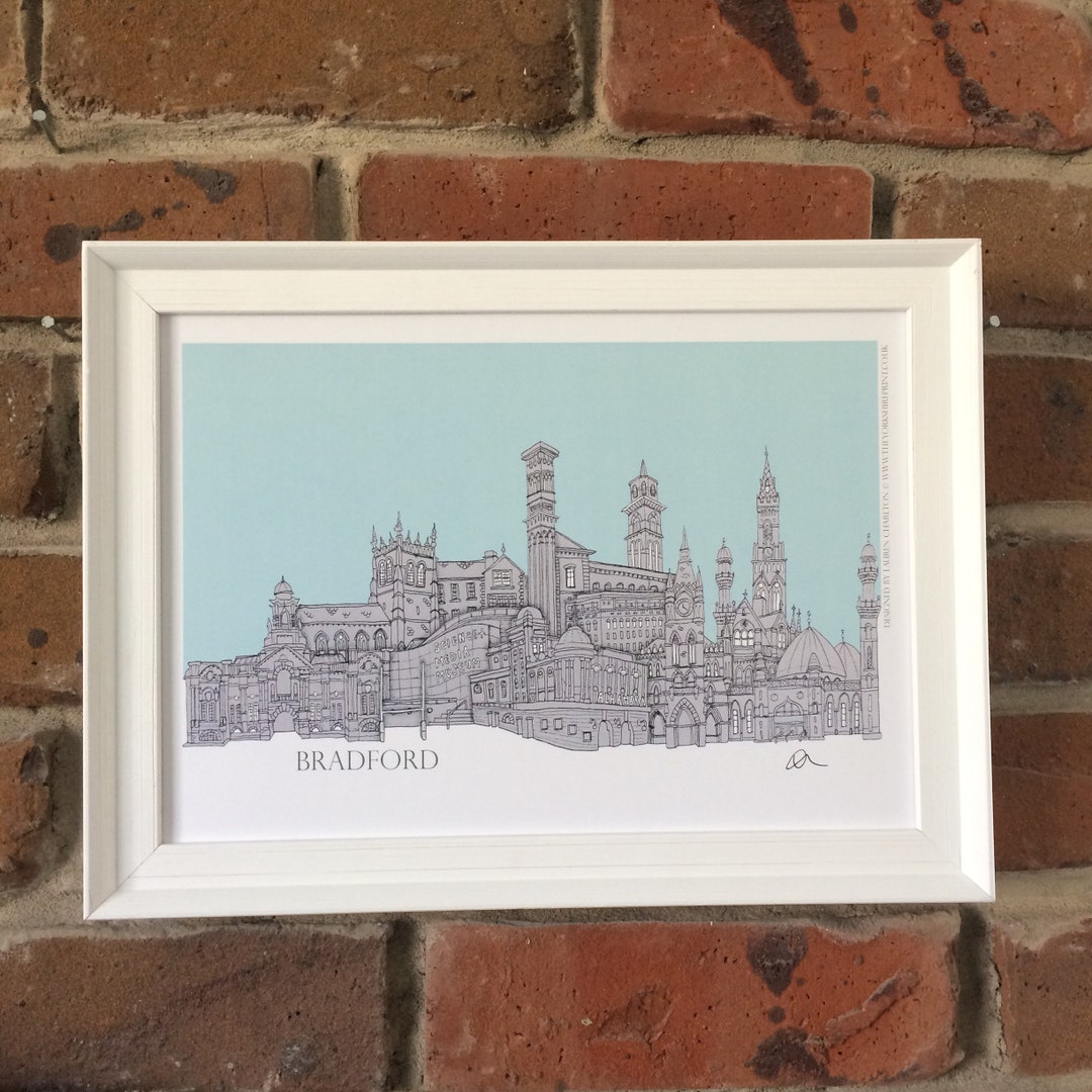 Framed Bradford City Skyline Illustrated Signed Print Hand - Etsy UK