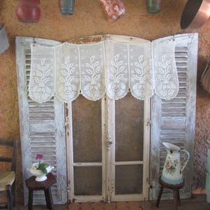 Handmade French Vintage Curtain Pelmet Valance Hand Crochet