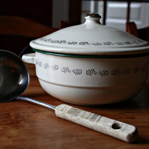 Enamel Vintage Casserole Pot with Lid 1950s