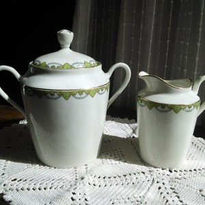 Art Deco French Vintage Porcelain Sugar Creamer Milk Jug