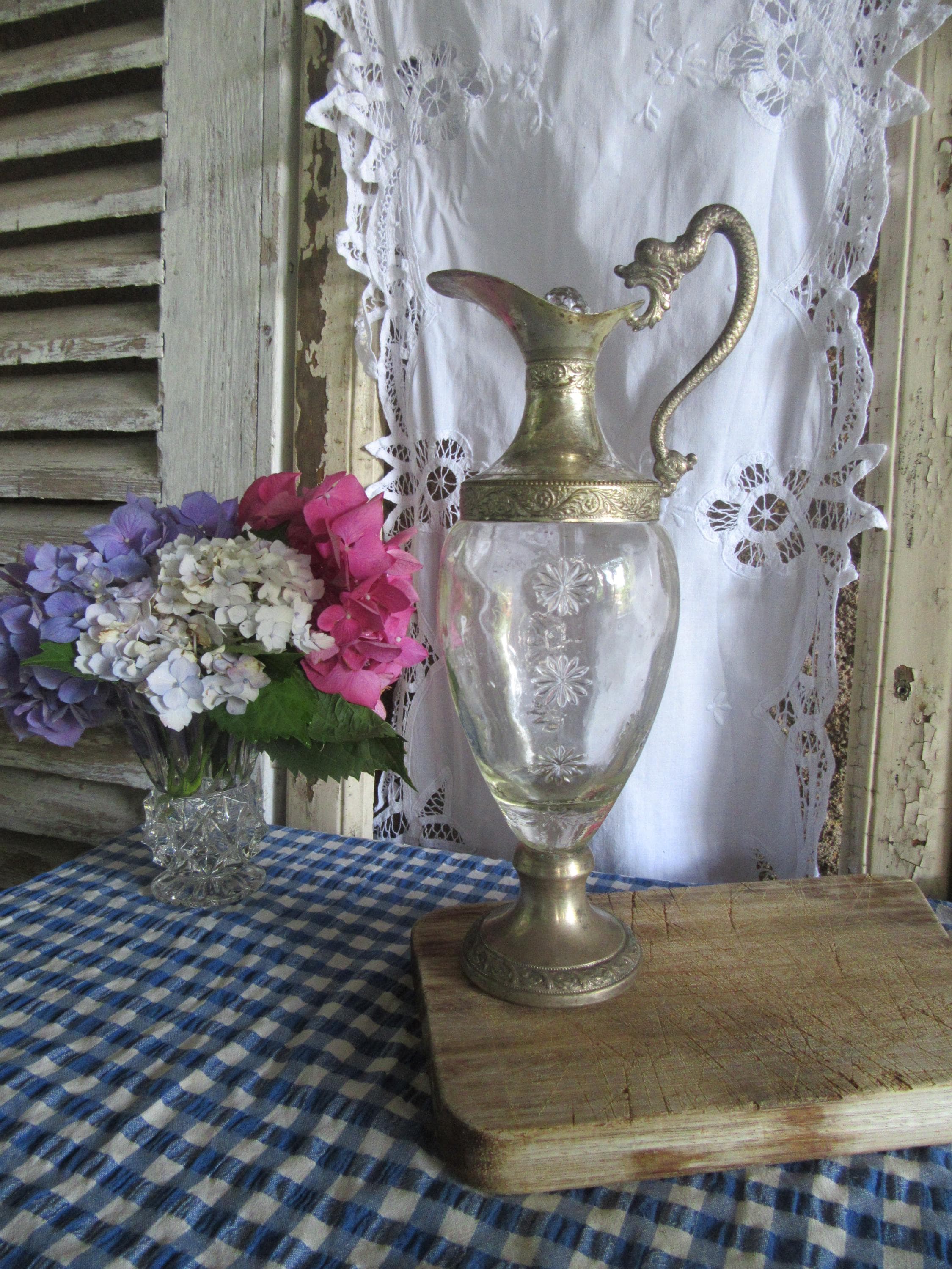 ブランデー デキャンタ ボトル カラフェ シルバー イタリアン