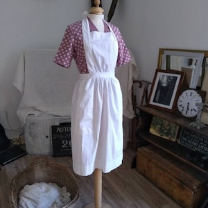 Delantal de lino francés vintage: auténtico estilo de fregona