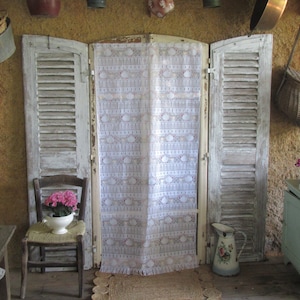 Vintage Panelle Vorhang französich Weiß durch Spitze Vorhang Teekanne Teetasse Einzel oder Paar